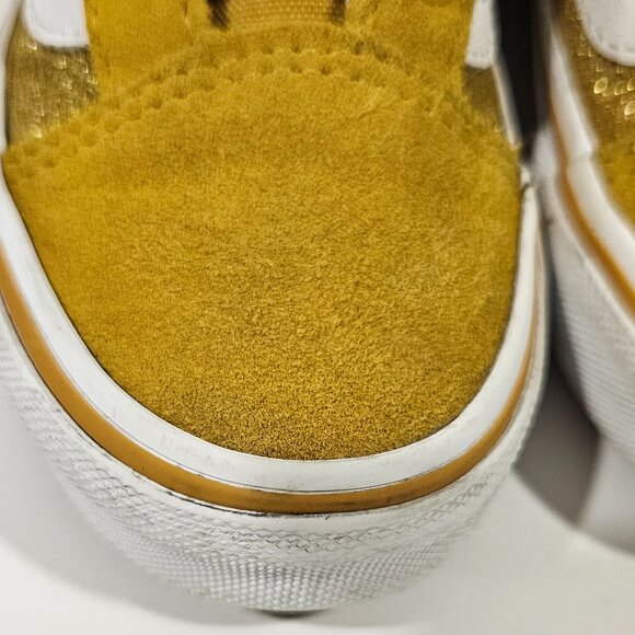 Vans Toddler Old Skool V Gold Glitter Toddler Girl Boy Size 11 Shoe low top - Picture 5 of 13